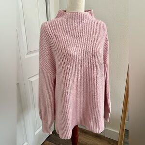 Rachel Zoe Oversized Pink Knit Sweater Size SMALL